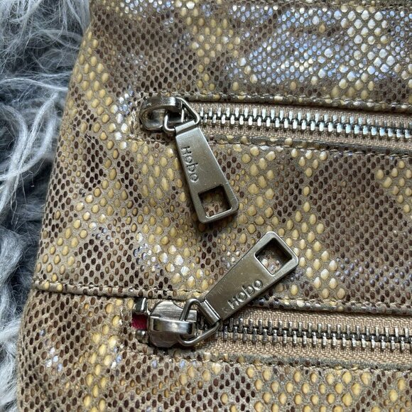 Hobo Python Mara Autumn Brown Snakeskin Leather Purse Shoulder Bag Crossbody - Picture 3 of 8